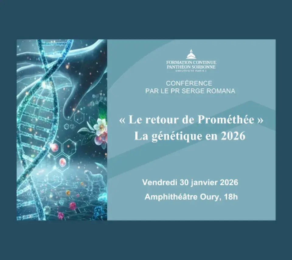 Conférence Le retour de Prométhée par le professeur Romana, le 30 janvier 2026 à 18h, Amphithéâtre Oury