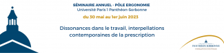 Séminaire annuel ergonomie Paris 1| 30 mai au 1er juin 2023 |Dissonances dans le travail, interpellations contemporaines de la prescription
