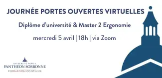 Journée portes ouvertes virtuelles formations en ergonomie 5 avril 2023 à 18h via Zoom